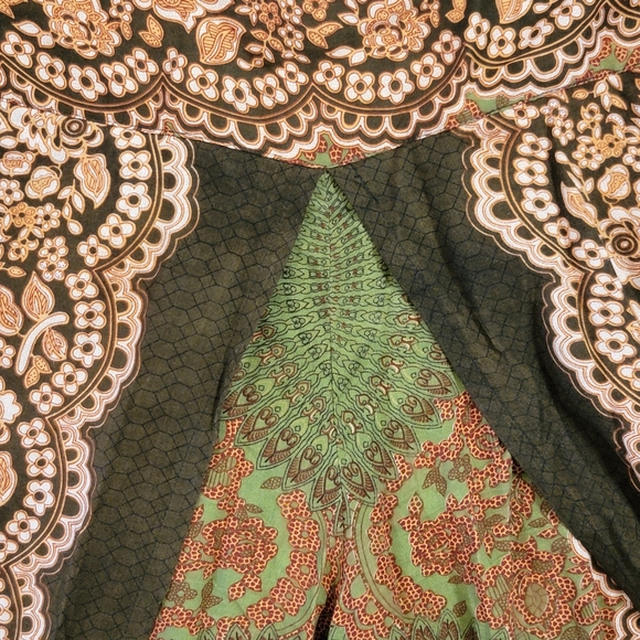 Bohemian Floral Wide-Leg Pants 100%rayon - Picture 3 of 6